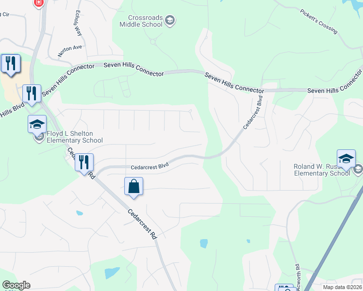 map of restaurants, bars, coffee shops, grocery stores, and more near 293 Parkmont Way in Dallas