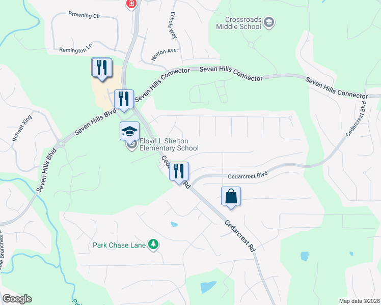 map of restaurants, bars, coffee shops, grocery stores, and more near 147 Parkmont Lane in Dallas