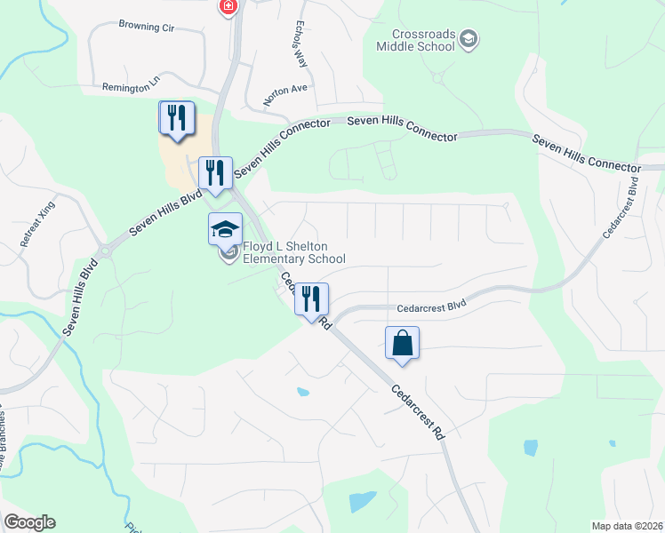 map of restaurants, bars, coffee shops, grocery stores, and more near 152 Parkmont Lane in Dallas