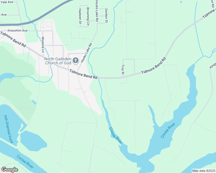 map of restaurants, bars, coffee shops, grocery stores, and more near 103 Kreekview Drive in Gadsden