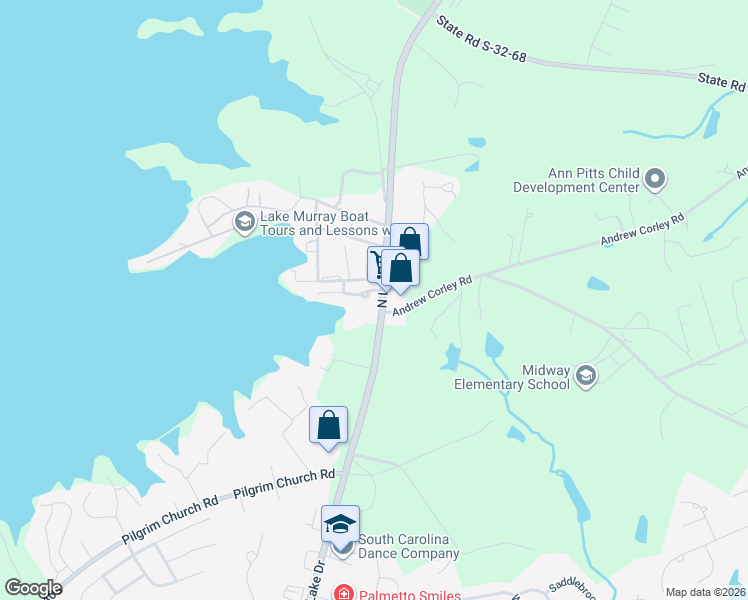 map of restaurants, bars, coffee shops, grocery stores, and more near 109 Andrew Corley Road in Lexington