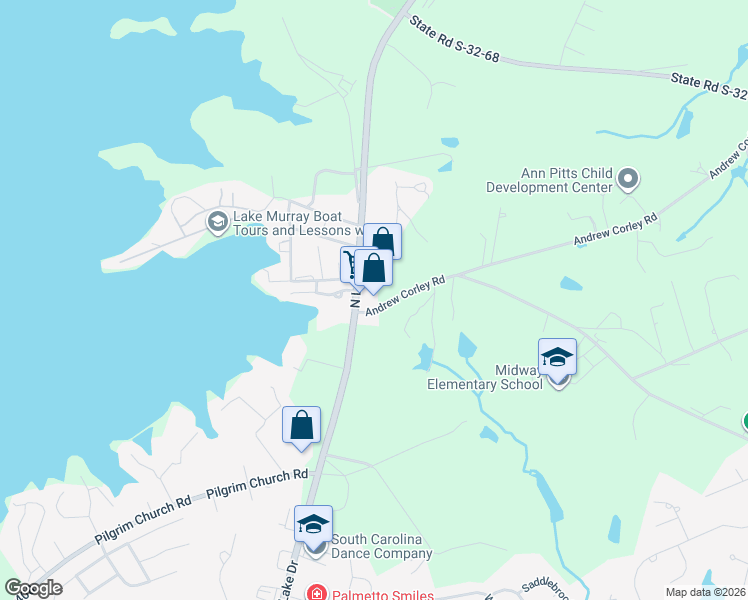 map of restaurants, bars, coffee shops, grocery stores, and more near 109 Andrew Corley Road in Lexington