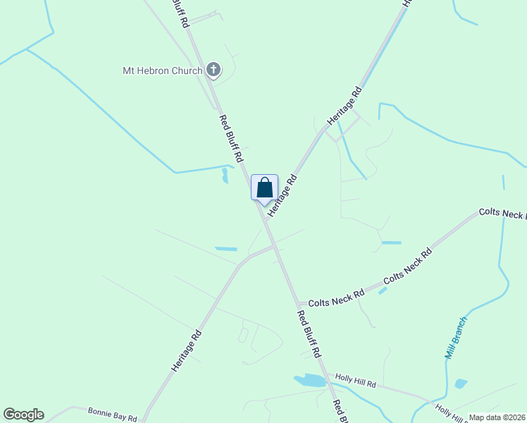 map of restaurants, bars, coffee shops, grocery stores, and more near 1383 Red Bluff Road in Loris