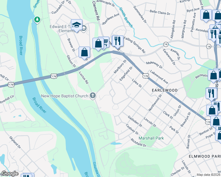 map of restaurants, bars, coffee shops, grocery stores, and more near 520 Laurel Hill Lane in Columbia