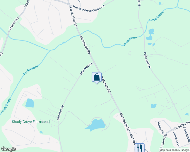 map of restaurants, bars, coffee shops, grocery stores, and more near 204 Mount Moriah Road in Auburn