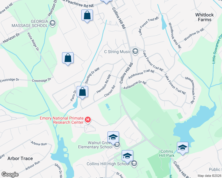 map of restaurants, bars, coffee shops, grocery stores, and more near 342 Clarion Road in Lawrenceville