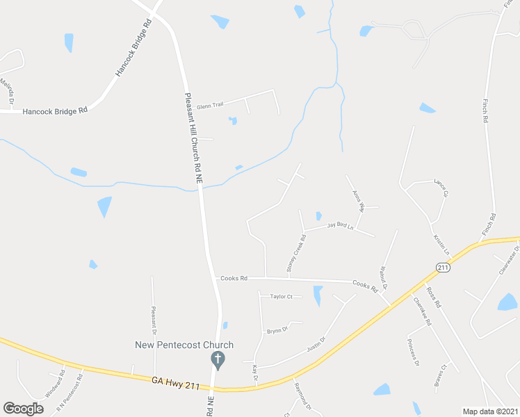 map of restaurants, bars, coffee shops, grocery stores, and more near 228 Falling Leaf Lane in Winder