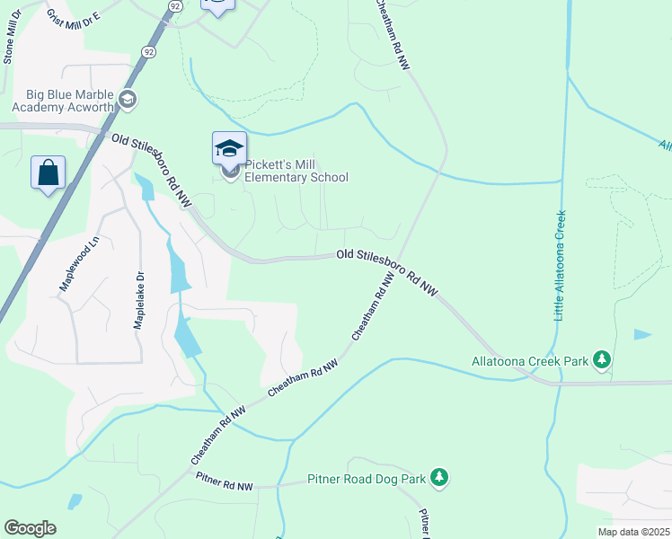 map of restaurants, bars, coffee shops, grocery stores, and more near 6151 Old Stilesboro Road Northwest in Acworth