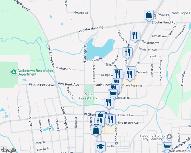 map of restaurants, bars, coffee shops, grocery stores, and more near 144 George West Road in Cedartown