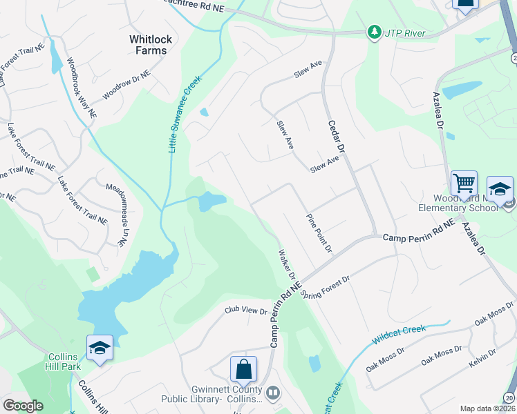 map of restaurants, bars, coffee shops, grocery stores, and more near 2273 Mulligan Circle in Lawrenceville