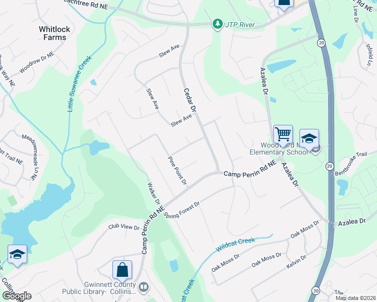 map of restaurants, bars, coffee shops, grocery stores, and more near 722 Belmont Ridge in Lawrenceville