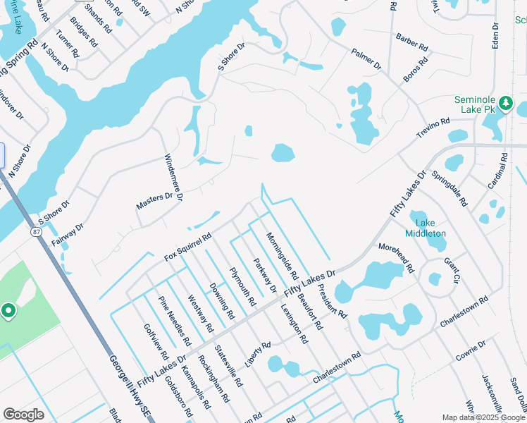 map of restaurants, bars, coffee shops, grocery stores, and more near 820 Morningside Road in Southport