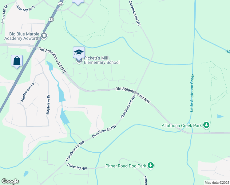 map of restaurants, bars, coffee shops, grocery stores, and more near 6151 Old Stilesboro Road Northwest in Acworth