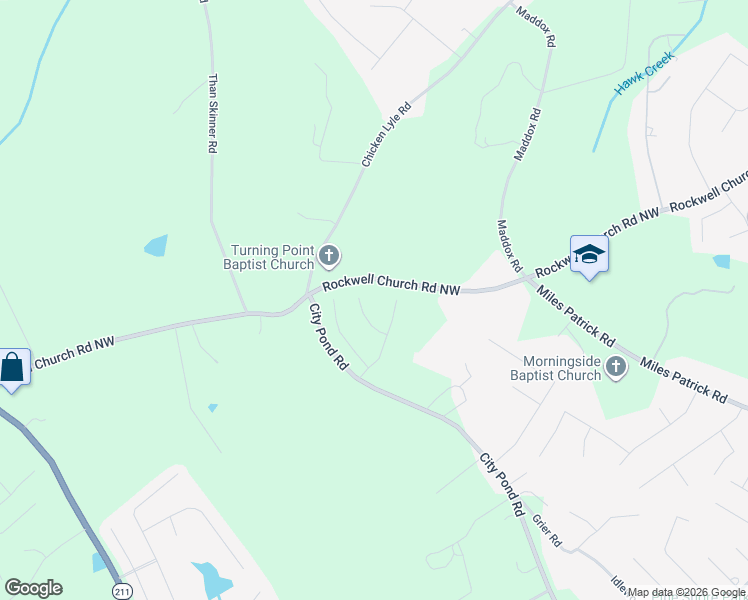 map of restaurants, bars, coffee shops, grocery stores, and more near 404 Rockwell Church Road Northwest in Winder