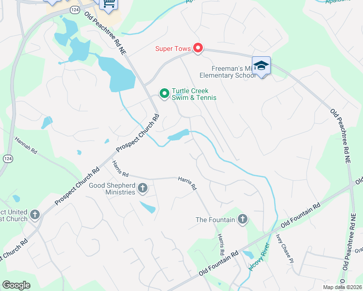 map of restaurants, bars, coffee shops, grocery stores, and more near 2007 Turtlebrook Way in Lawrenceville