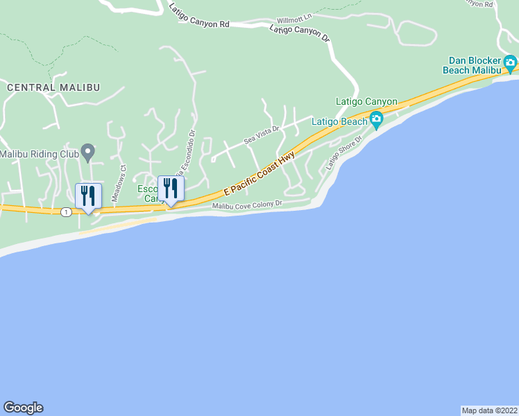 map of restaurants, bars, coffee shops, grocery stores, and more near 26940 Malibu Cove Colony Drive in Malibu