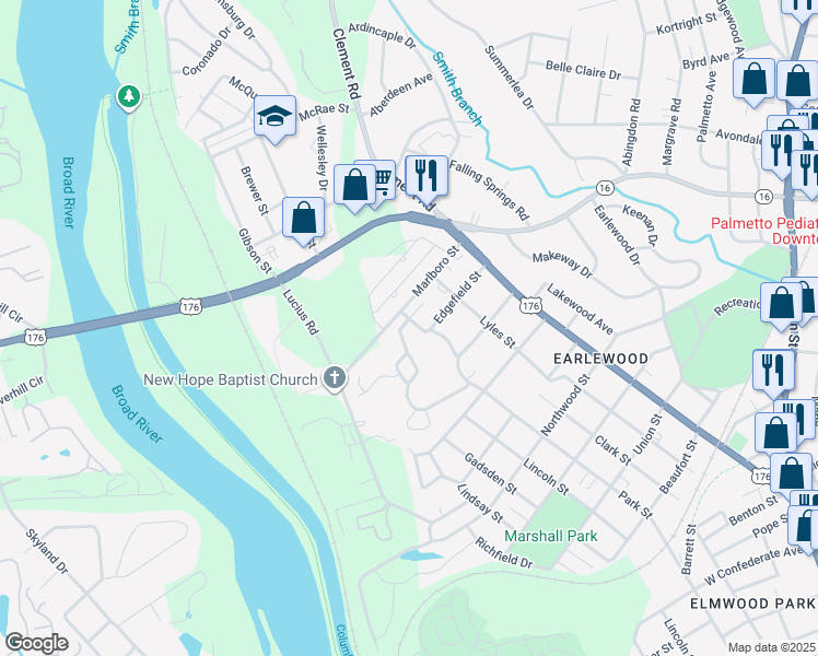 map of restaurants, bars, coffee shops, grocery stores, and more near 313 Laurel Hill Lane in Columbia
