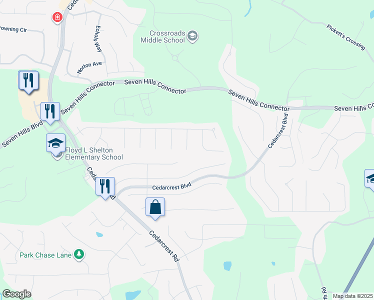 map of restaurants, bars, coffee shops, grocery stores, and more near 199 Arbor Oak Place in Dallas