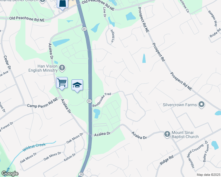 map of restaurants, bars, coffee shops, grocery stores, and more near 1918 Greensferry Glen in Lawrenceville