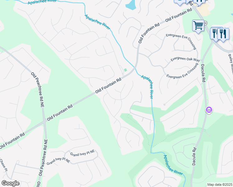 map of restaurants, bars, coffee shops, grocery stores, and more near 1016 Kiwi Lane in Dacula