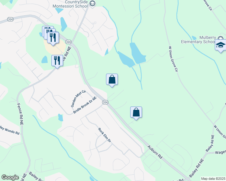 map of restaurants, bars, coffee shops, grocery stores, and more near 556 Auburn Road in Auburn
