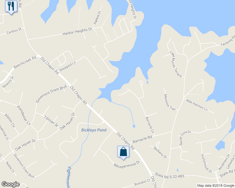 map of restaurants, bars, coffee shops, grocery stores, and more near 220 Barnacle Circle in Lexington