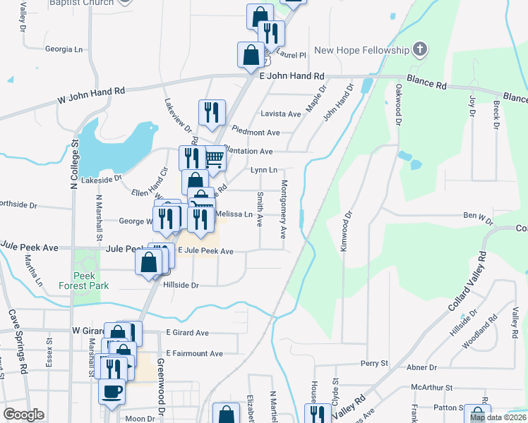 map of restaurants, bars, coffee shops, grocery stores, and more near 712 Smith Avenue in Cedartown