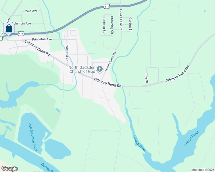 map of restaurants, bars, coffee shops, grocery stores, and more near 1011 Tidmore Bend Road in Gadsden