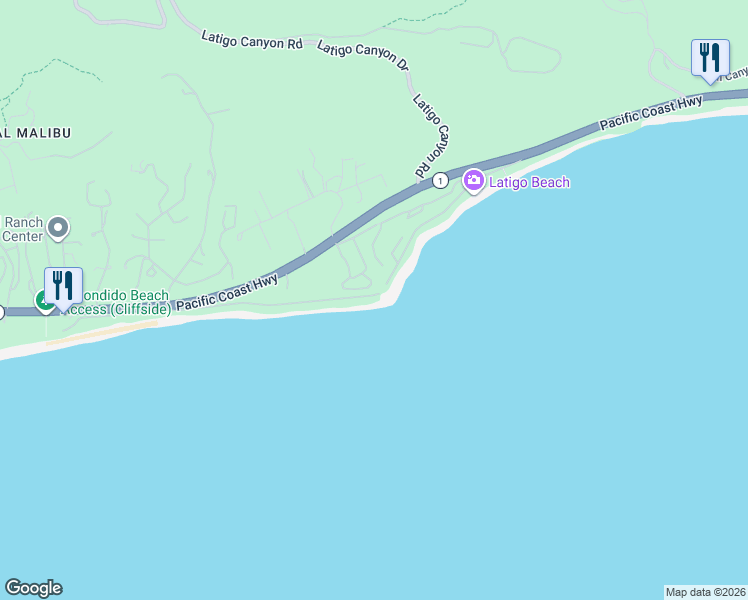 map of restaurants, bars, coffee shops, grocery stores, and more near 26808 Malibu Cove Colony Drive in Malibu