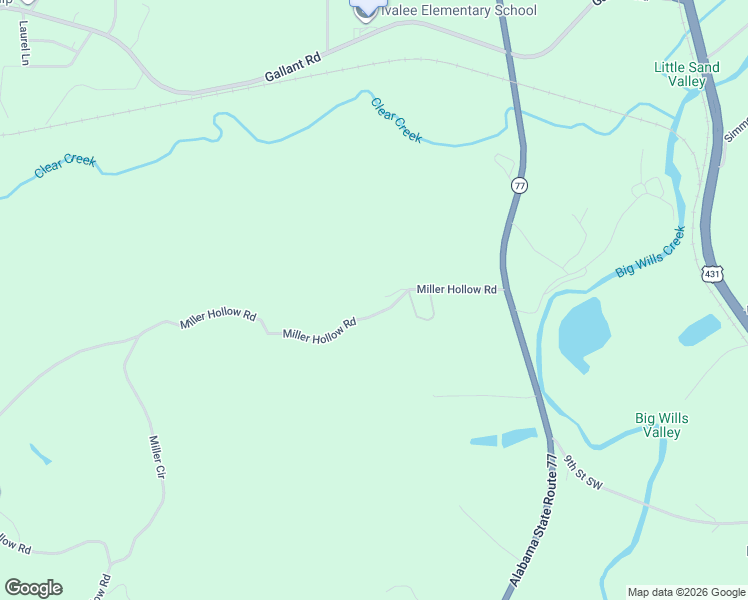 map of restaurants, bars, coffee shops, grocery stores, and more near 3125 Miller Hollow Road in Attalla