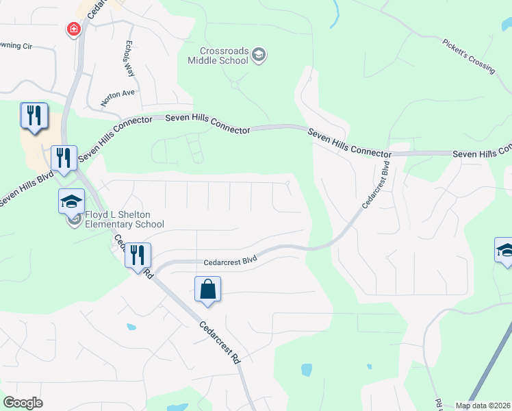map of restaurants, bars, coffee shops, grocery stores, and more near 83 Arbor Oak Place in Dallas