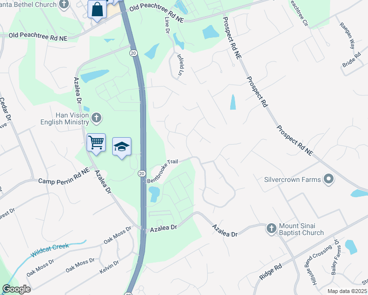 map of restaurants, bars, coffee shops, grocery stores, and more near 1918 Greensferry Glen in Lawrenceville