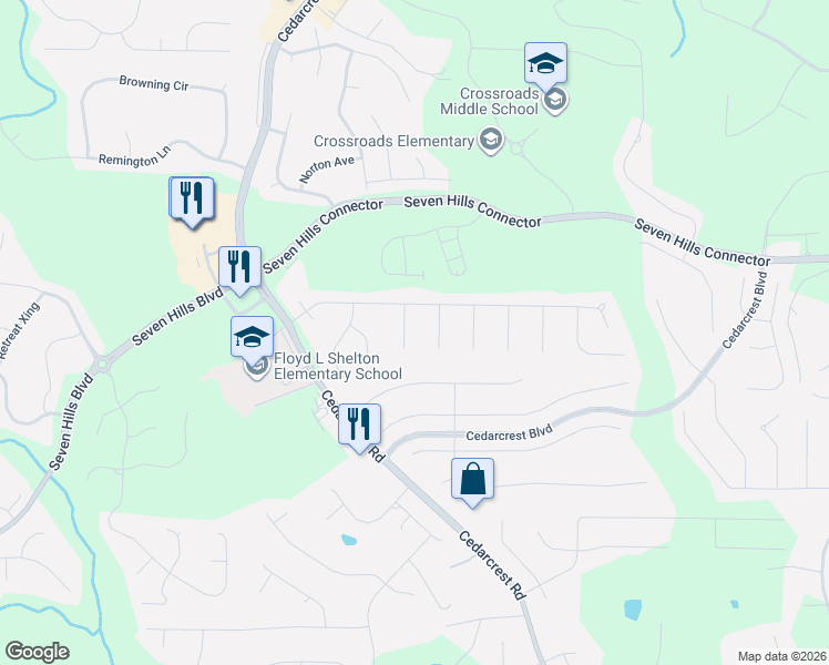 map of restaurants, bars, coffee shops, grocery stores, and more near 94 Oak Vale Lane in Dallas