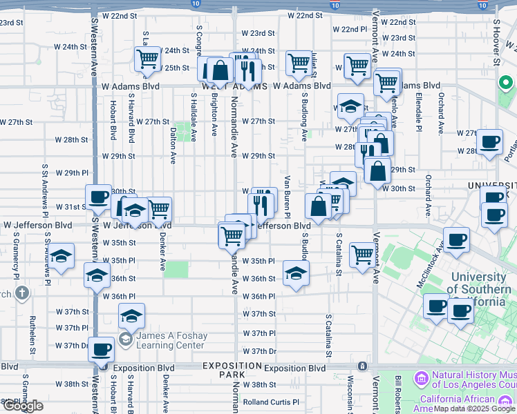 map of restaurants, bars, coffee shops, grocery stores, and more near 3116 Kenwood Avenue in Los Angeles