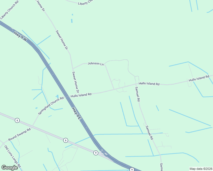 map of restaurants, bars, coffee shops, grocery stores, and more near 327 Johnson Lane in Loris