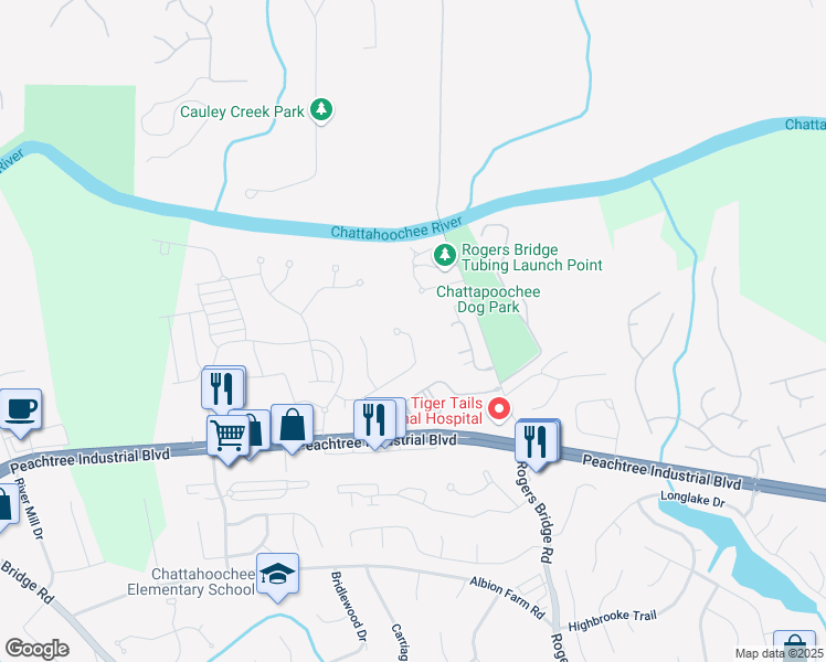 map of restaurants, bars, coffee shops, grocery stores, and more near 2962 Girard lane in Duluth