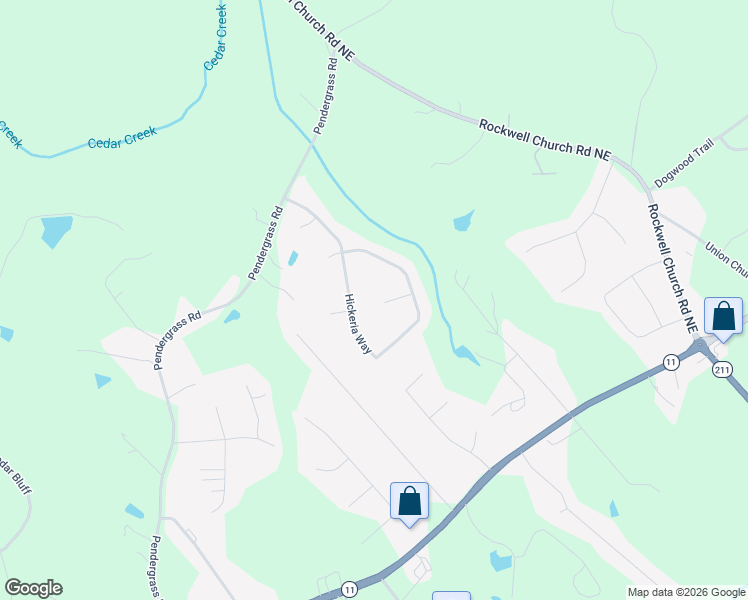map of restaurants, bars, coffee shops, grocery stores, and more near 707 Apache Trail in Winder
