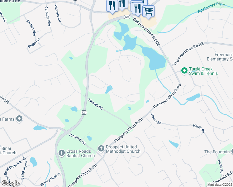 map of restaurants, bars, coffee shops, grocery stores, and more near 1705 Wellston Drive in Lawrenceville