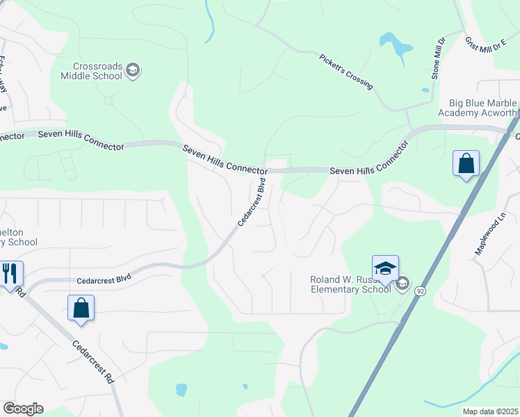 map of restaurants, bars, coffee shops, grocery stores, and more near 380 Crown Drive in Emerson