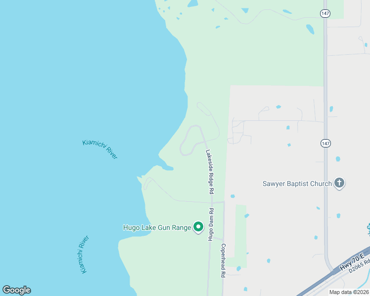 map of restaurants, bars, coffee shops, grocery stores, and more near Lakeside Ridge Road in Hugo