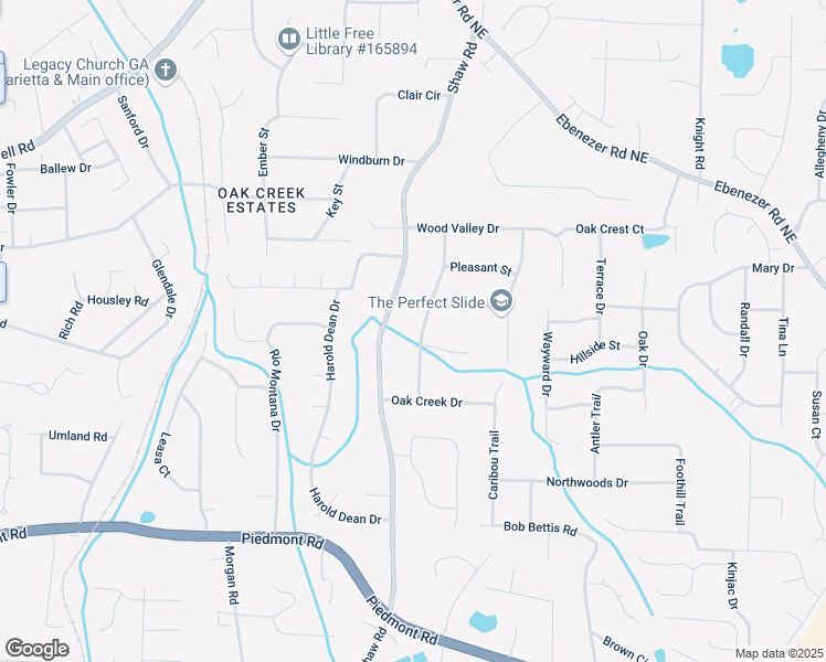 map of restaurants, bars, coffee shops, grocery stores, and more near 3097 Sycamore Lane in Marietta