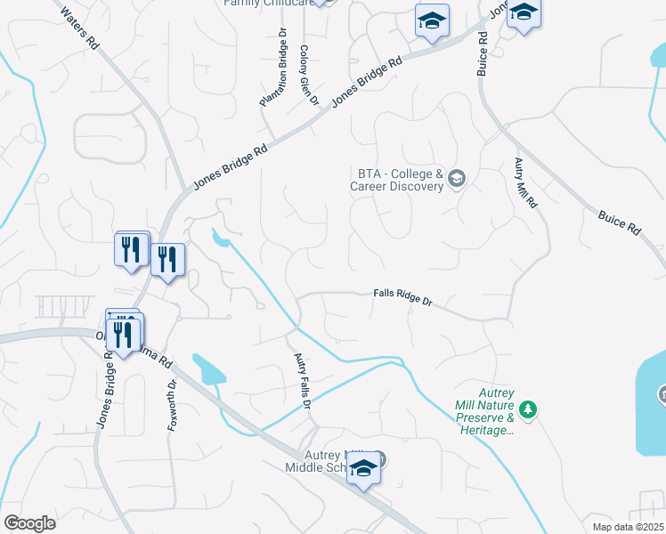 map of restaurants, bars, coffee shops, grocery stores, and more near 330 Broad Leaf Court in Alpharetta