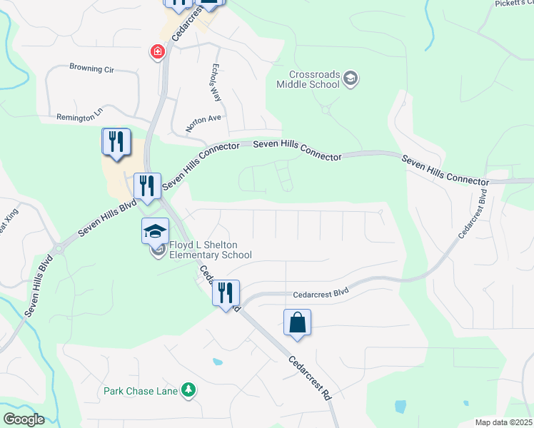 map of restaurants, bars, coffee shops, grocery stores, and more near 320 Oak Glen Drive in Dallas