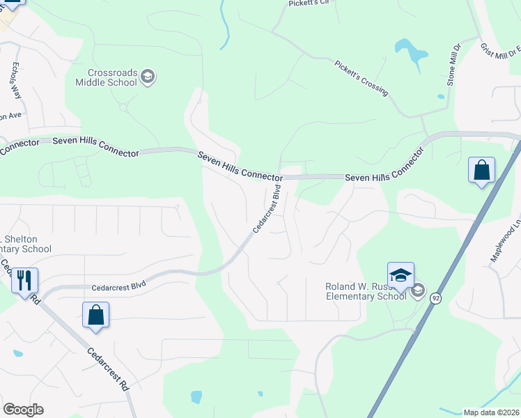 map of restaurants, bars, coffee shops, grocery stores, and more near 42 Windsor Way in Dallas