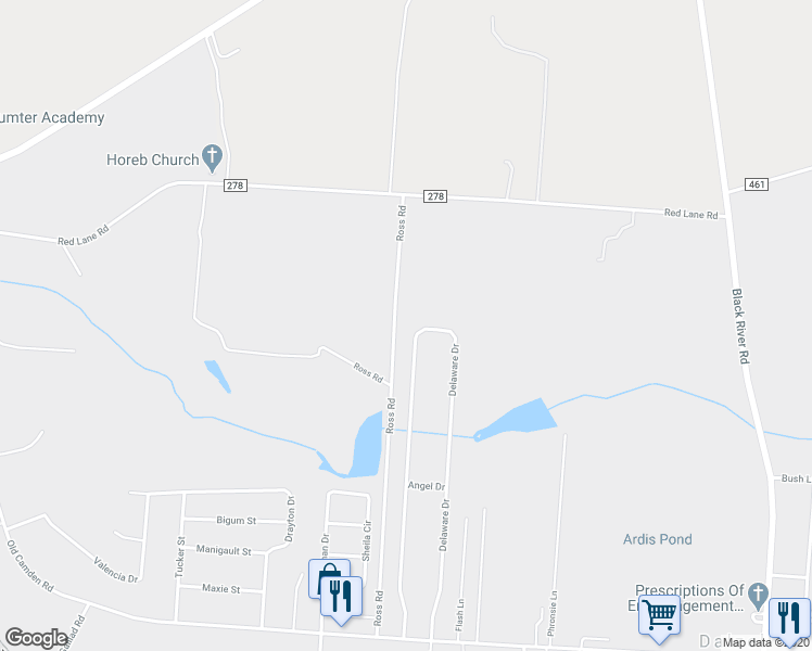 map of restaurants, bars, coffee shops, grocery stores, and more near 3725 Delaware Drive in Dalzell