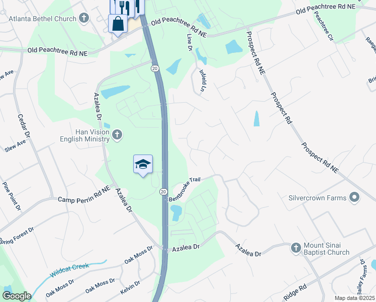 map of restaurants, bars, coffee shops, grocery stores, and more near 933 Brookgreen Place in Lawrenceville