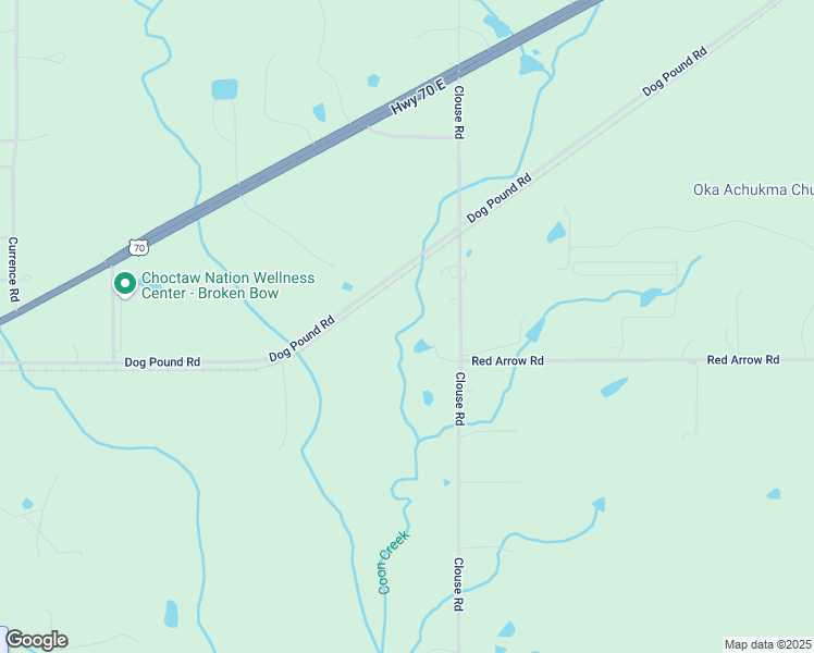 map of restaurants, bars, coffee shops, grocery stores, and more near E2060 in Broken Bow