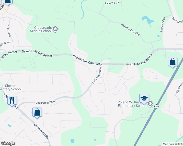 map of restaurants, bars, coffee shops, grocery stores, and more near 27 Windsor Way in Dallas