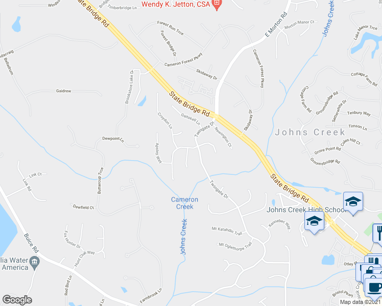 map of restaurants, bars, coffee shops, grocery stores, and more near 400 Cullingworth Drive in Alpharetta