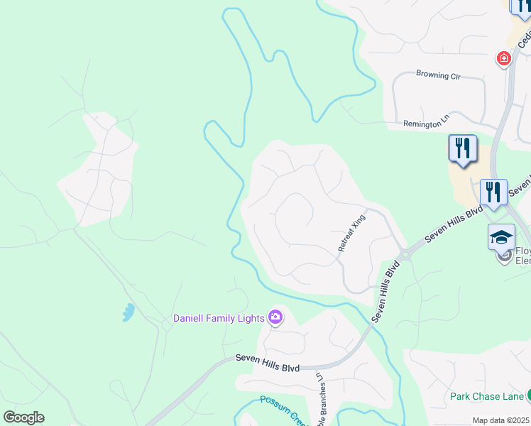 map of restaurants, bars, coffee shops, grocery stores, and more near 25 Snap Dragon Circle in Dallas